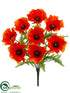 Silk Plants Direct Poppy Bush - Orange - Pack of 12