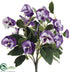Silk Plants Direct Pansy Bush - Purple Cream - Pack of 12
