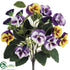 Silk Plants Direct Pansy Bush - Purple Yellow - Pack of 12