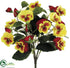 Silk Plants Direct Pansy Bush - Yellow Red - Pack of 12