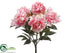Silk Plants Direct Peony Bush - Pink Cream - Pack of 6