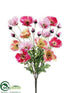 Silk Plants Direct Poppy Bush - Rubrum Pink - Pack of 12
