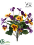 Silk Plants Direct Outdoor Pansy Bush - Violet Yellow - Pack of 12