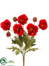 Silk Plants Direct Poppy Bush - Flame - Pack of 12