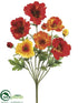 Silk Plants Direct Poppy Bush - Orange Flame - Pack of 12