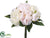 Silk Plants Direct Peony Bouquet - White Pink - Pack of 6