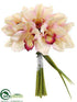 Silk Plants Direct Cymbidium Orchid Bouquet - Pink Burgundy - Pack of 12