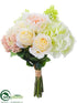 Silk Plants Direct Ranunculus, Peony, Rose Bouquet - Blush White - Pack of 2