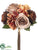 Hydrangea, Rose Bouquet - Brown Orange - Pack of 12