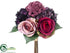 Silk Plants Direct Hydrangea, Rose, Sedum Bouquet - Purple Mauve - Pack of 12