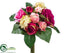 Silk Plants Direct Rose, Hydrangea Bouquet - Beauty Pink - Pack of 6