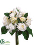 Silk Plants Direct Rose, Hydrangea Bouquet - Cream Two Tone - Pack of 6