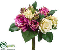Rose, Hydrangea Bouquet - Eggplant Lavender - Pack of 6