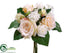 Silk Plants Direct Rose, Hydrangea Bouquet - Peach Cream - Pack of 6