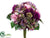 Rose, Hydrangea Bouquet - Purple Green - Pack of 6