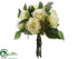 Silk Plants Direct Rose, Viburnum Berry Bouquet - Cream Green - Pack of 6