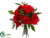 Rose, Viburnum Berry Bouquet - Red - Pack of 6