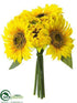 Silk Plants Direct Sunflower Bouquet - Yellow - Pack of 12