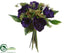 Silk Plants Direct Anemone, Viburnum Berry Bouquet - Purple - Pack of 6