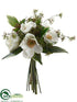 Silk Plants Direct Anemone, Viburnum Berry Bouquet - White - Pack of 6