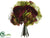 Hydrangea, Ranunculus, Peony, Skimmia Bouquet - Eggplant Green - Pack of 6