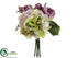Silk Plants Direct Hydrangea, Rose Bouquet - Lavender Green - Pack of 6