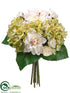 Silk Plants Direct Hydrangea, Dahlia Bouquet - Cream Green - Pack of 6