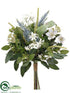 Silk Plants Direct Nigella, Edelweiss, Astilbe Bouquet - White Blue - Pack of 6