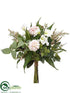 Silk Plants Direct Dahlia, Sweetpea, Waxflower Bouquet - Pink White - Pack of 6
