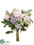 Silk Plants Direct Anemone, Dahlia, Lilac Bouquet - Pink Violet - Pack of 6