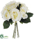 Silk Plants Direct Rose Bouquet - Cream - Pack of 12