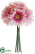 Silk Plants Direct Gerbera Daisy Bouquet - Pink Soft - Pack of 12