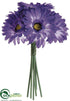 Silk Plants Direct Gerbera Daisy Bouquet - Purple - Pack of 12