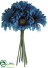 Silk Plants Direct Gerbera Daisy Bouquet - Turquoise - Pack of 12
