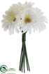 Silk Plants Direct Gerbera Daisy Bouquet - White - Pack of 12