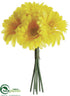 Silk Plants Direct Gerbera Daisy Bouquet - Yellow - Pack of 12
