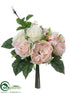Silk Plants Direct Rose Bouquet - Pink Cream - Pack of 12