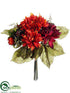 Silk Plants Direct Dahlia, Mini Berry Bouquet - Flame Burgundy - Pack of 12