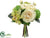 Rose, Hydrangea, Snowball Bouquet - White Green - Pack of 6