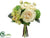 Rose, Hydrangea, Snowball Bouquet - White Green - Pack of 6
