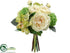 Silk Plants Direct Rose, Hydrangea, Snowball Bouquet - White Green - Pack of 6