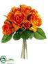 Silk Plants Direct Rose Bouquet - Orange - Pack of 6