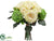 Rose, Snowball Bouquet - White Green - Pack of 6