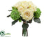 Silk Plants Direct Rose, Snowball Bouquet - White Green - Pack of 6