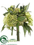 Silk Plants Direct Hydrangea, Sedum - Green Two Tone - Pack of 4