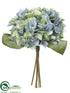 Silk Plants Direct Hydrangea Bouquet - Blue Green - Pack of 6