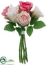 Silk Plants Direct Rose Bouquet - Cream Blush - Pack of 6