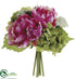 Silk Plants Direct Peony, Hydrangea Bouquet - Beauty Green - Pack of 12