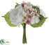 Silk Plants Direct Peony, Hydrangea Bouquet - White Pink - Pack of 12