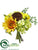 Sunflower, Hydrangea , Bird's Nest - Yellow Green - Pack of 4